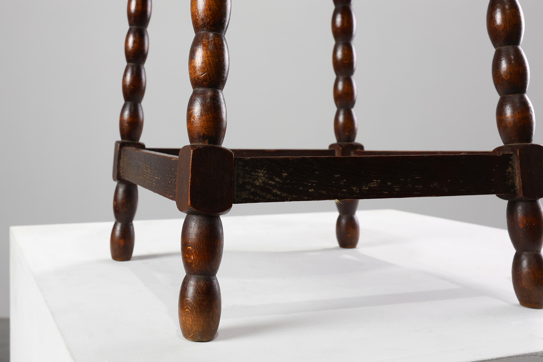 French Provincial Rustic Oak Stool, circa 1900thumbnail